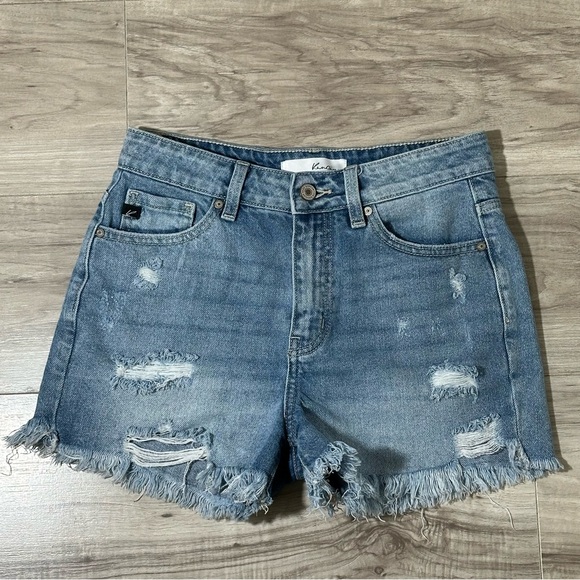 KANCAN KC9206M High Rise Frayed Distressed Cut Off Cotton Jean Shorts S - Picture 5 of 15